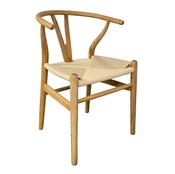 Hans J Wegner style Wishbone Chair - Natural Rustic Oak Frame image