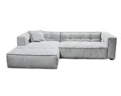 Cubic Right Corner Studio Sofa Stone White Corduroy