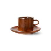 HKLIVING Chef Ceramics: Cup And Saucer Burned Orange
