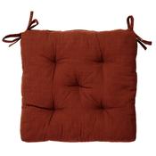 Printed cotton Seat Pad Brick, black - Madam Stoltz