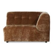 HKliving Vint Couch: Element Right 1.5 seaterCorduroy Velvet Aged Gold