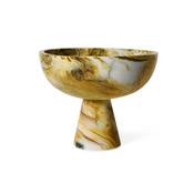 HKLIVING Marbled Bowl On Base Ochre
