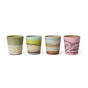 HKLIVING 70s 70s Ceramics: Coffee Mugs Pop Art, set of 4