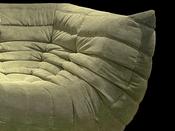Togo Style Sofa Army Green Corduroy Corner