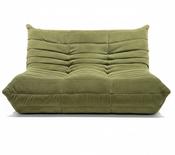Togo Style Sofa Army Green Corduroy 2 Seater image