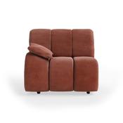 HKLIVING Wave Couch: Element Left Low Arm Royal Velvet Magnolia