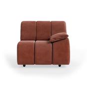 HKLIVING Wave Couch: Element Right Low Arm Royal Velvet Magnolia