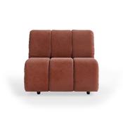 HKLIVING Wave Couch: Element Middle Royal Velvet Magnolia