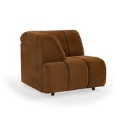 HKLIVING Wave Couch: Element Left High Arm Royal Velvet, Caramel image