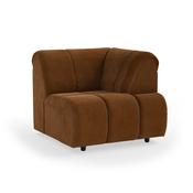 HKLIVING Wave Couch: Element Right High Arm Royal Velvet, Caramel image