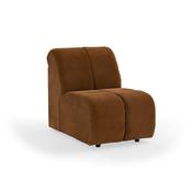 HKLIVING Wave Couch: Element Middle Small Royal Velvet, Caramel image