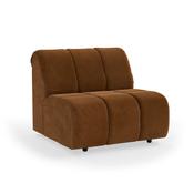 HKLIVING Wave Couch: Element Middle Royal Velvet, Caramel image