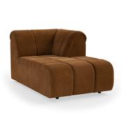 HKLIVING Wave Couch: Element Right Divan Royal Velvet, Caramel image