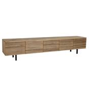 Solid Oak 5 Doors Slatted Low Unit L 240cm / Strachel A.F. image