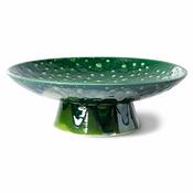 HKliving Ceramic Bowl On Base L Dripping Green image