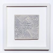 Star or Blossom | There is no glory in star or blossom till looked upon by a loving eye | Square Framed Handmade Ceramic Wall Art