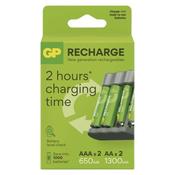 GP Greencell Recharge B441 USB Charger / 2 x AA 1300mAh / 2 x AAA 650mAh