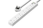 6 Gang Extension Lead 2m -  (Surge protected &amp; neon)