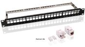 19-inch Keystone Patch Panel with CAT6 Modules 1U image