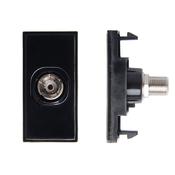 Single F-Female to Coaxial Female Module Black