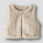 Beige Plush Sleeveless Vest [BG Tacathy] image