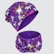 Purple Horse Fleece Beanie + Loop Set image