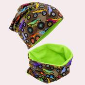 Monster Truck Fleece Beanie + Scarf Set