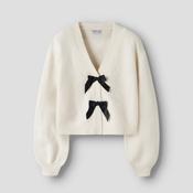 White Knit Cardigan with Bows [KG Rina Noos] image