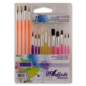Icon Pack of 15 Assorted Sized Paint Brushes