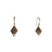 Rhomb gold earrings with diamonds image