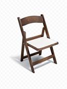 Folding Chair – Wood Effect with White Cushion