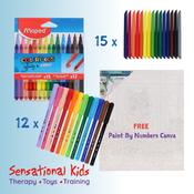 Colouring Markers and Non Sharpen Colouring Pencils Set + FREE GIFT