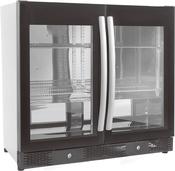 BACKBAR COOLER BLACK 2 FULL GLASS DOORS
