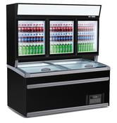 WALL MOUNTED COLD/FREEZER UNIT BLACK 3 GLASS DOORS