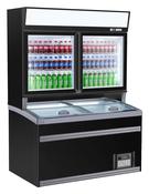 WALL MOUNTED FREEZER UNIT BLACK 2 GLASS DOORS image