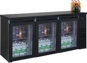 BARCOOLER BLACK 3 GLASS DOORS