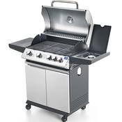 Barbecue on castors with side cooking hob, gas, cooking area 690x410 mm
