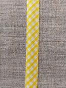 Gingham bias binding, 16mm - Yellow