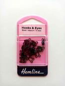 Black metal hooks and eyes - Size 2 (M)