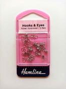 Silver metal hooks and eyes - Size 0 (XS)