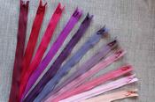 Concealed/invisible zips: pinks/reds - Red / 9" (23cm)