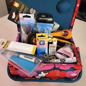 Luxury sewing box - Denim Daisies (Embroidered)