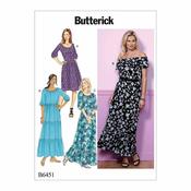 B6451 Misses' Gathered, Blouson Dresses - XSM-SML-MED