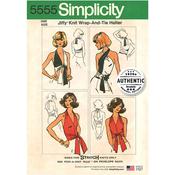 Simplicity 5555 Women's Vintage Jiffy Knit Wrap &amp; Tie Top