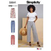 Simplicity 8841  Misses' Wide or Slim Leg Pull-on Pants - 6-8-10-12-14 image