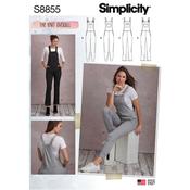 Simplicity 8855 Misses' Knit Overalls - 14-16-18-20-22