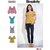 Simplicity S8880 Misses' Tops (size 6-8-10-12-14) image