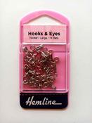 Silver metal hooks and eyes - Size 3 (L)