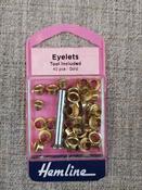 Nickel or gold eyelets with tool (4mm or 5mm) - Gold / 5mm