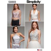 Simplicity S8869 Misses' Lined Tops - 6-8-10-12-14 image